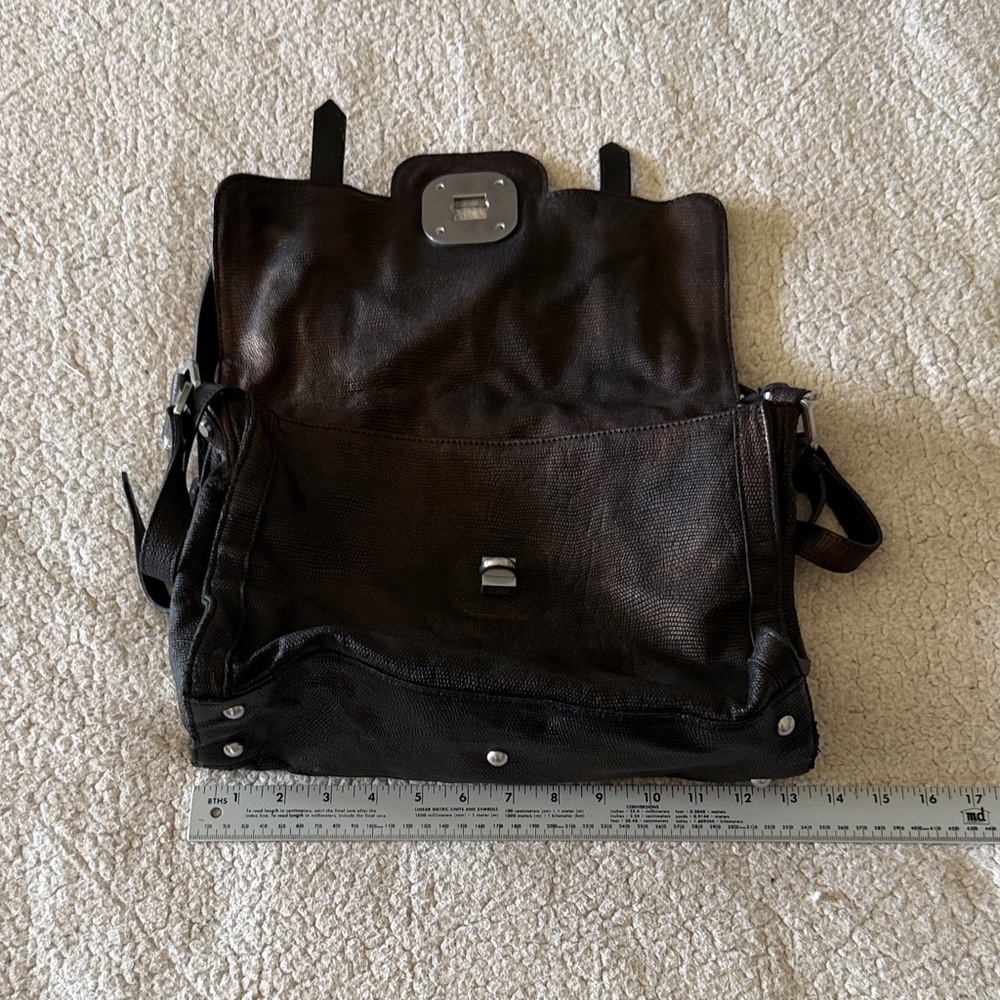 Longchamp Gatsby Python Metallic Brown Copper Leather Crossbody Silver Turn-Lock - Picture 9 of 13